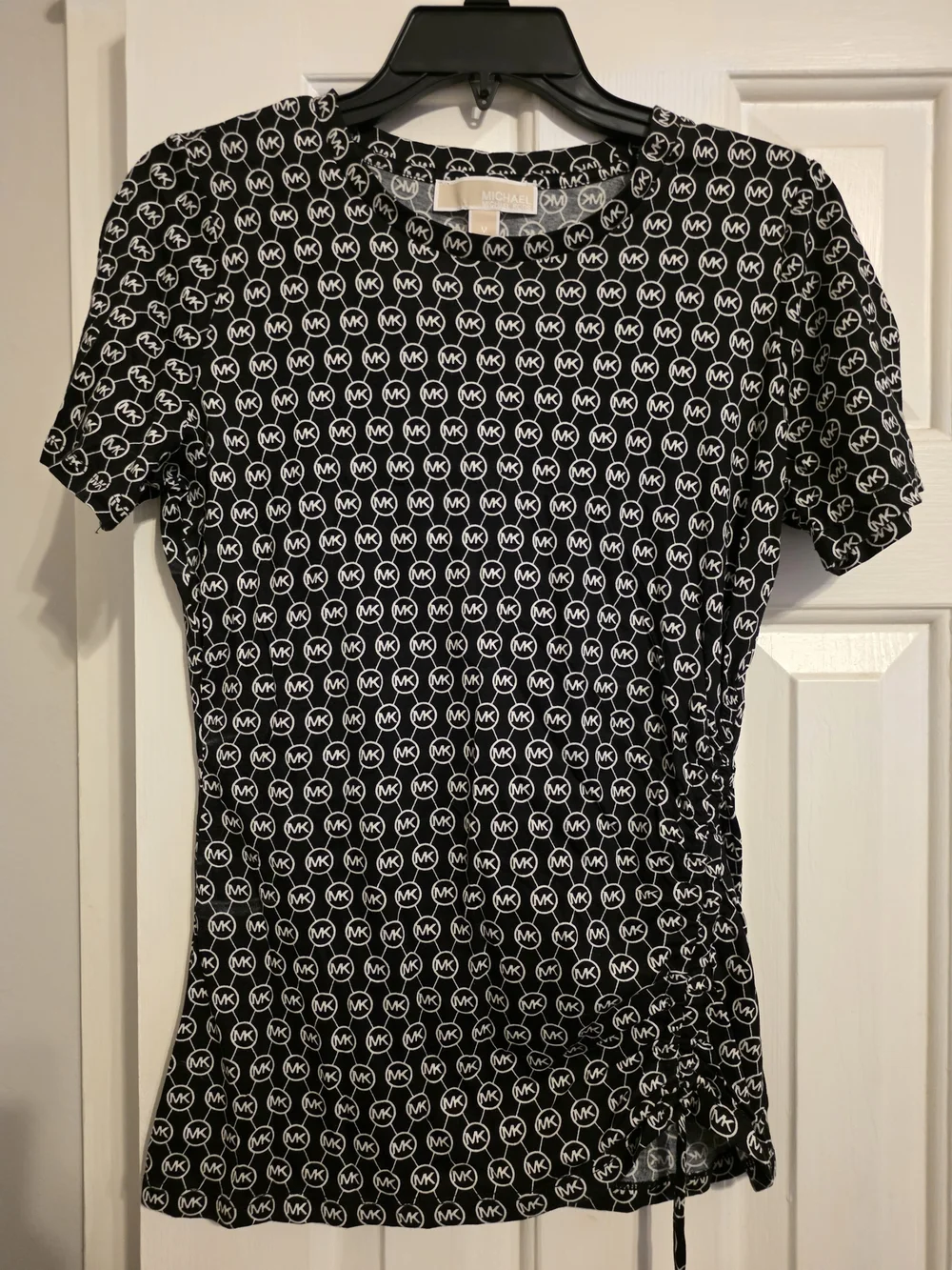 Michael Kors Black Short Sleeve Logo-Print Tee